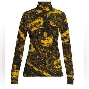 Proenza Schouler Swirl Print Jersey Turtleneck Top